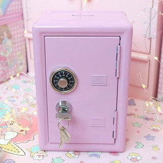 Safe box pink decorative savings box piggy bank storage cabinet