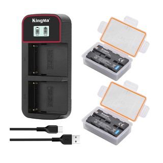 Kingma 2 Pack 2200mAh Np-F550 Batteries With Dual Smart LCD Display Charger [BM058-F550]