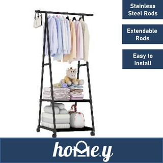 [Home.y] Triangular Laundry Rack with Multiple Levels for Clothing Bedsheets with Shoe Rack Level