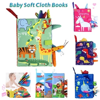 Baby Early Learning Cloth Book Durable Washable Parent-Child Interaction Rustling Sound Toys / Animal Tails