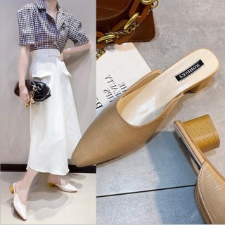 2020 new wild pointed mule shoes and half slippers（In stock, quick delivery）