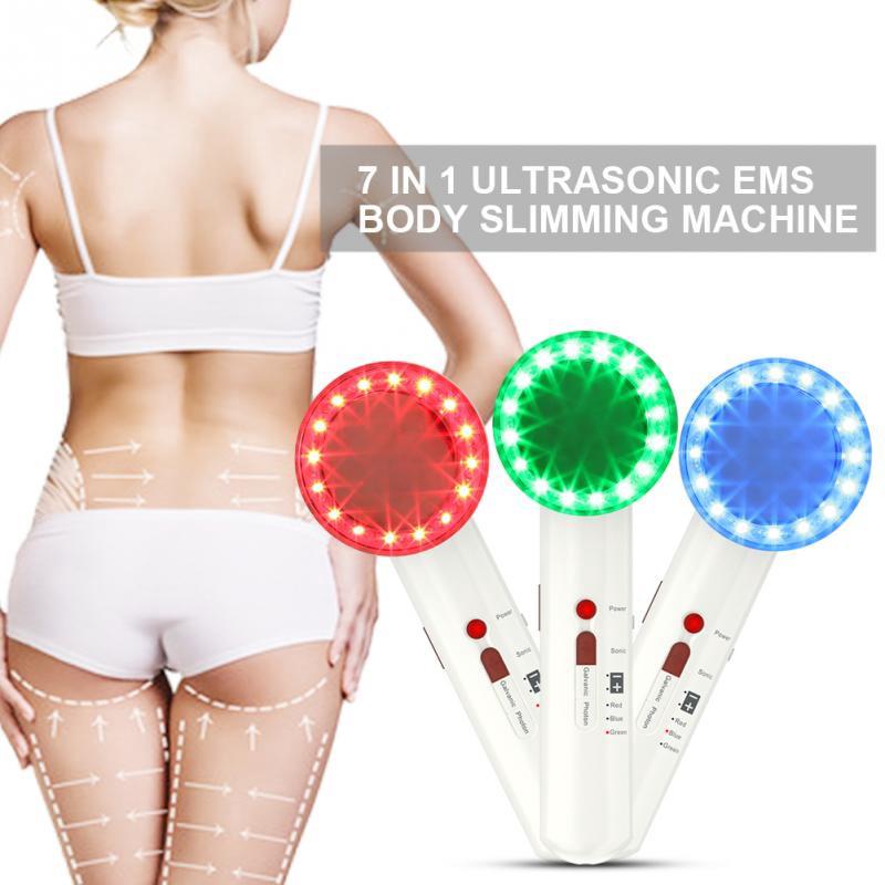 7IN1 Ultrasonic EMS Cavitation Body Slimming LED Photon Therapy Face Massager