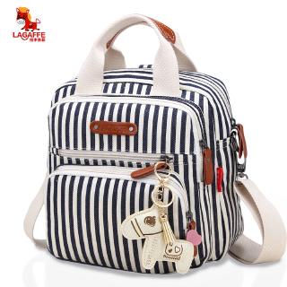【Lagaffe】Canvas Mommy Diaper Bag Baby Nappy Bags Maternity Mommy Women Backpack/Handbag/Messenger Three-In-One Bag
