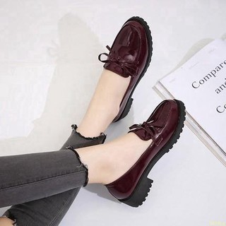 2018inVintage Women Flat Glossy Leather Bowknot Casual Oxford Shoes