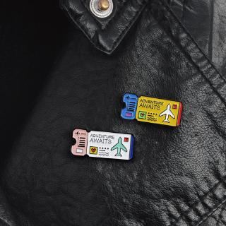 Brooch New Brooch Plane Ticket Brooch Accessories ADVENTURE AWAITS Backpack Accessories