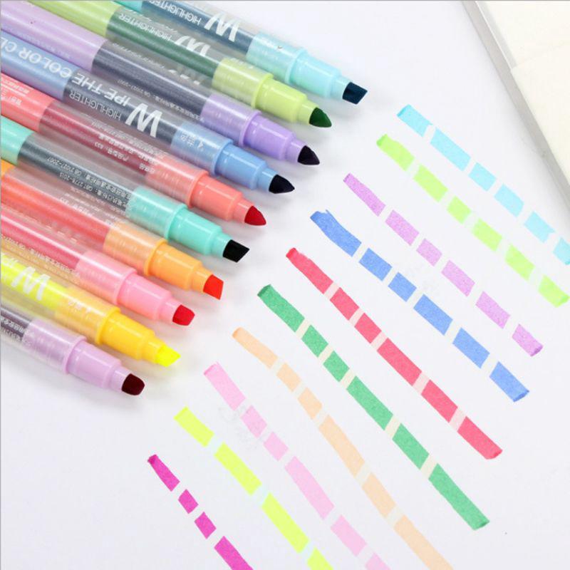 SELღ 10Pcs Erasable Highlighter Pen Markers Pastel Liquid Chalk Marker Fluorescent Milkliner