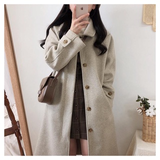 Women's Hepburn Woolen Coat Korean Mid-length Woolen Coat Thicken
