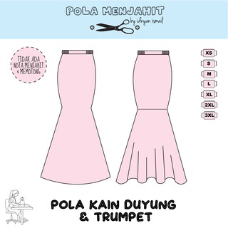 [Shop Malaysia] Duyung Fabric Pattern | Mermaid SKIRT Pattern | Peplum Fabric Pattern | Fabric Pattern Only