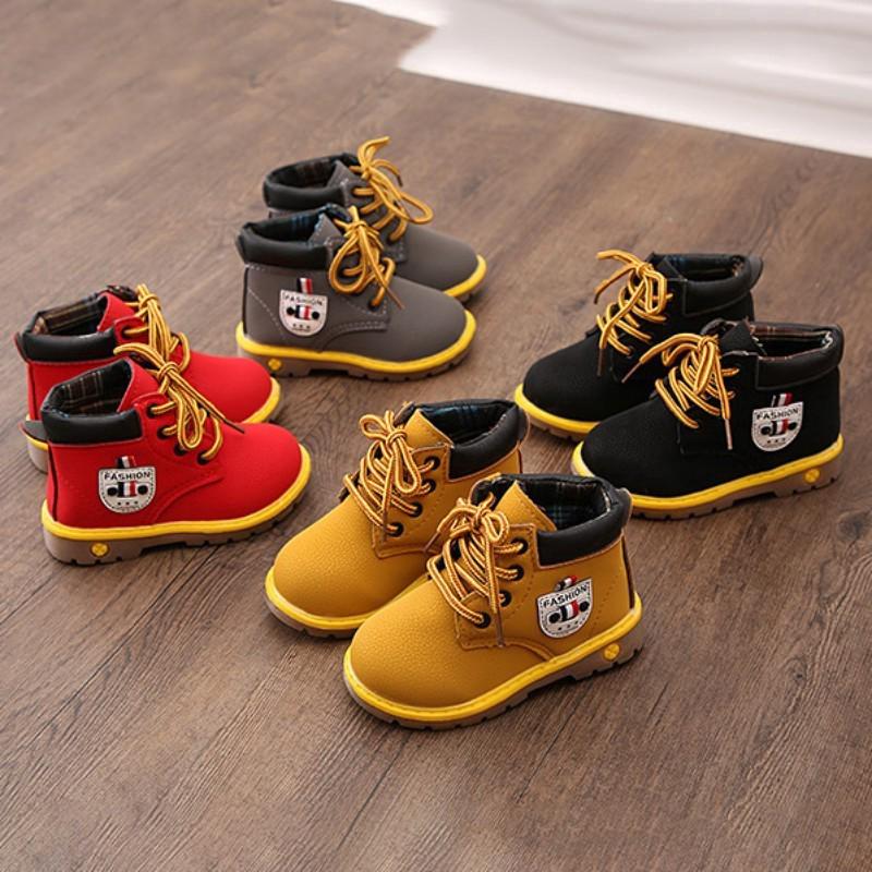 Baby Boy Casual Leather Lace up Snow Boots IU