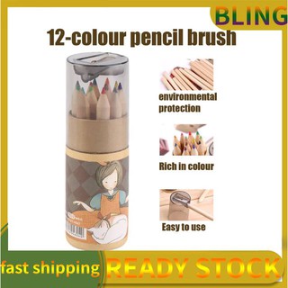💘💘12pcs Watercolour Pencils Case Drawing Coloring Set Artists With Sharpener