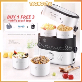 Life Element Electric Lunch Box Rice Cooker Portable Heating Ceramic Liner Smart Touch LCD Appointment Personal Cooking