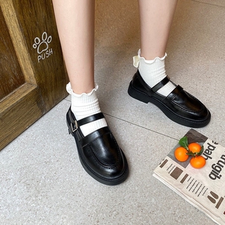 Spot Japanese jk small leather shoes female student Korean wild retro British Lun Ma Lizhen uniforms spring and summer thin section shoes
