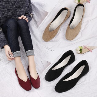 Plus Size Women Suede Lofers Pumps Shoes Lady Casual Slip-On Working Flats