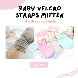 [Shop Malaysia] (READYSTOCK) 0-3m Baby Gloves Mittens with Velcro Straps