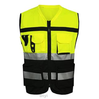 Hi Vis Safety Vest Workwear Reflective Tape Night Work High Visibility Waistcoat