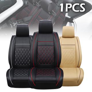 1Pc Universal PU Leather Car Seat Cover Cushions Front Stitching Black with White