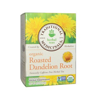 Traditional Medicinals, Herbal Teas, Organic Roasted Dandelion Root, Naturally Caffeine Free, 16 Wrapped Tea Bags (24 g)