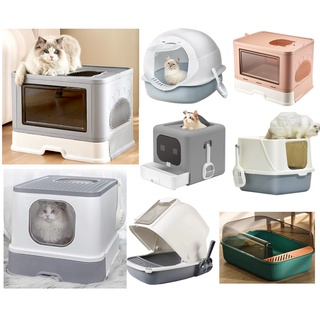 [LARGE CLOSED LITTER BOX]Enclosed Cat Litter Box/Extra Large/Cat Full Enclosed Flip / Top Entrance/ Pet Tray
