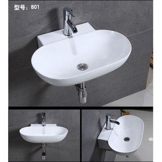 【SG Stock】Wall Hung / TOP Mount White Ceramic Basin