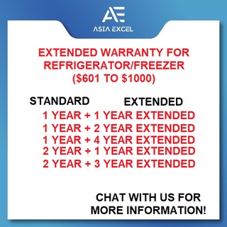 EXTENDED WARRANTY FOR REFRIGERATOR/FREEZER WORTH $601-$1000