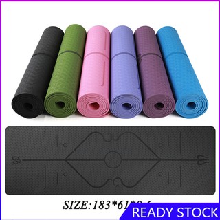 FL【New COD】6mm Multi-functional Environmental Protection Yoga Pad TPE Yoga Mat Fitness Pad
