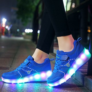 ☊▬✒Women Kids LED Lights Shoes Children Boys Roller Skate Sneakers with Wheels Glowing for Running