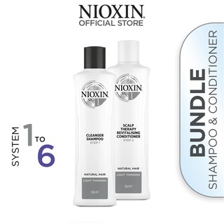 NIOXIN 300ml Anti-Hairloss Shampoo & Conditioner Bundle [System 1-6]