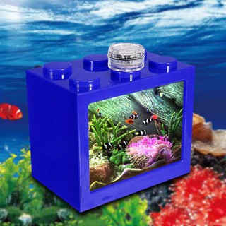 [SY] Mini LED Lighting Clear Fish Tank Ornament Aquarium Office Desktop Home Dec