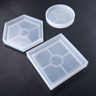 ✿Inf✿DIY Coaster Silicone Mold Crystal Epoxy Resin Casting Molds Teacup Mat Mould (1)