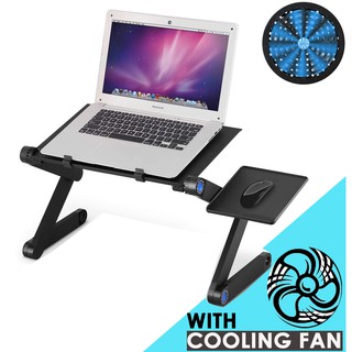 Ergonomic Aluminium Laptop Table with USB Cooling Fan (2 Sizes)