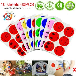 10 Sheets Smiley Mosquito Repellent Stickers Non-toxic Patch Insect Bug Repeller