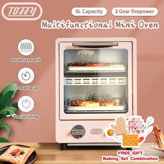 【Japan Toffy】 Multifunctional Double Electric Oven Retro Vertical Oven Household Baking Mini Small 9L Oven