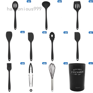 harmonious999.my Chuann Silicone Kitchen Tools Cooking Sets Soup Spoon Spatula Non-stick Shovel with Wooden Handle Special Heat-resistant