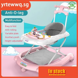 yrtewwq.sg Multifunctional Walker baby chair with toys and Music Baby Walker Baby Folding Bike 6 / 7-18 Months Anti-rollover Anti-O-leg Adjustable height