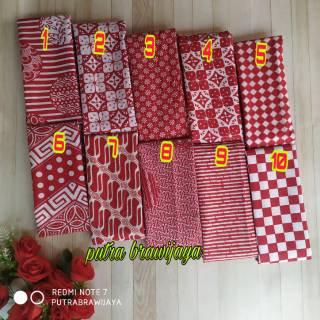 Batik Fabric Printing Basic Red And White Chinese New Year Fashion Women 's Putrabrawijaya Batik Pekalongan