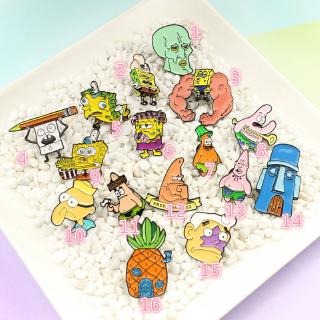 Cartoon Brooch Sponge Baby Pin Big Family Combination Badge Cute Pie Star Pineapple House Personality Brooch Jewelry