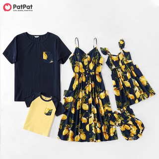 PatPat Mosaic Family Matching Lemon Series Tank Dresses - Rompers - Tops