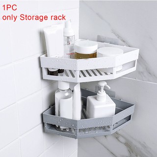 Bathroom Storage Suction Cup Corner Shelf Shower Basket Rack Home Tools