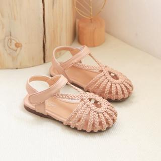 Fashion Summer Korean Childrens Princess Beach Sandals Casual Weave Covered-toes Soft Shoes For Girls Kids