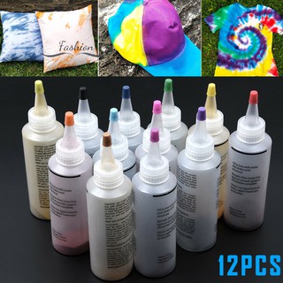 12 Pcs Tie Dye Kit Non-toxic DIY Garment Graffiti Fabric Step Textile Coating @sg