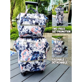 Two Piece Set 4-Wheel Trolley Shopping Bag / Backpack (SG Seller)