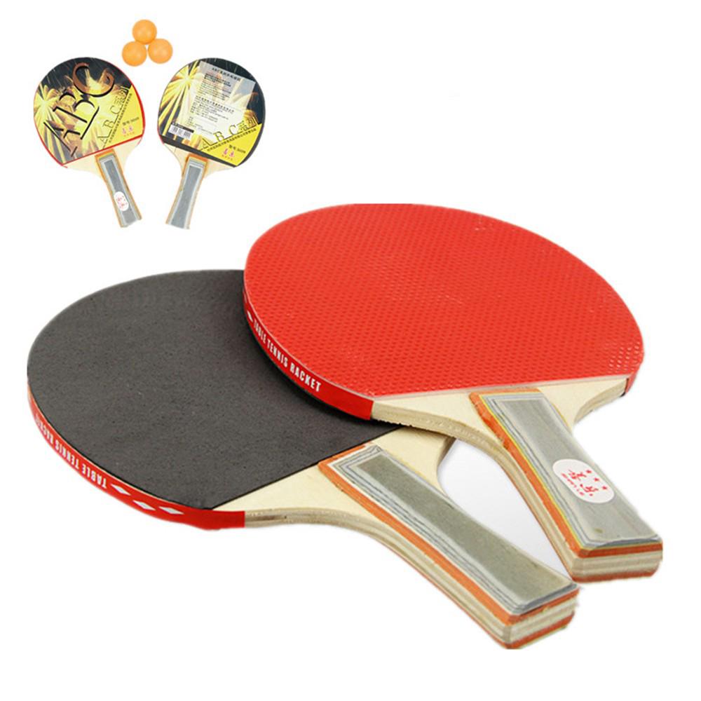 Foxty Table Tennis Set 1 pair Ping Pong Rackets Bats +3 Ping Pong Balls