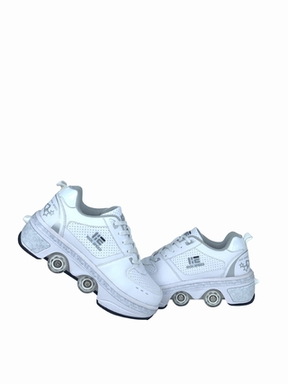 Fashion adult children's Heelys New dual-purpose roller skates, deformation shoes, double row runaway roller skates, improved white low top four-wheel walking shoes