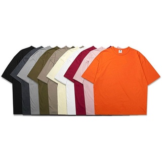 HVPN Men Oversized Short Sleeve T-shirts Hip Hop Fashion Solid Color Loose Tee
