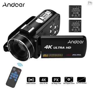 TS* 4K Ultra HD Handheld DV Professional Digital Video Camera CMOS Sensor Camcorder with Hot Shoe for Mounting Microphone 3.0 Inch IPS Monitor Burst Shooting Anti-Shaking Function