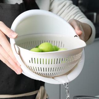 Double-layer Drain Basket Fruit Vegetable Washing Colander Strainer