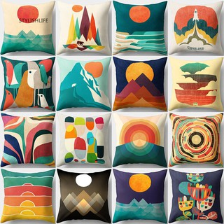 ♧SL Colorful Sunrise Pillow Case Waist Support Cushion Cover Car Home Sofa Decor