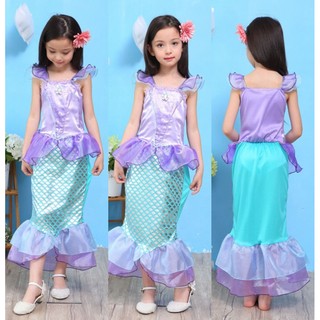 littlekids Fancy Girls Kids Bling Mermaid Princess Pageant Party Long Tail Maxi