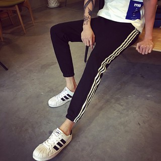 Men Sports Long Pants Stripped Jogger Pants Casual Track Pants For Fitness