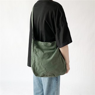 Japanese retro wash canvas bag Sen literary leisure shoulder Messenger bag simple messenger bag men (1)